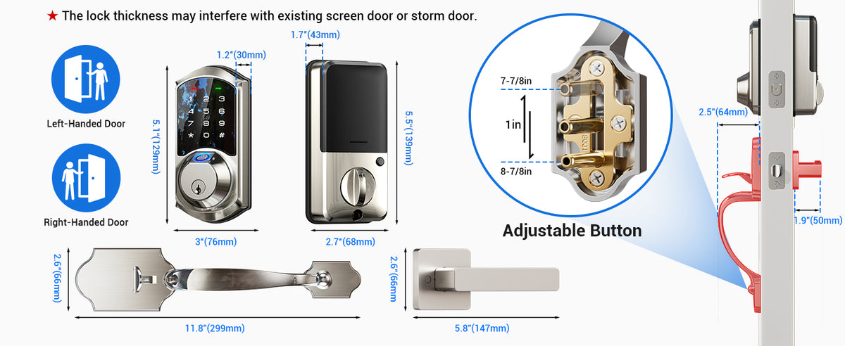 VE07-H Fingerprint Smart Lock with Handles