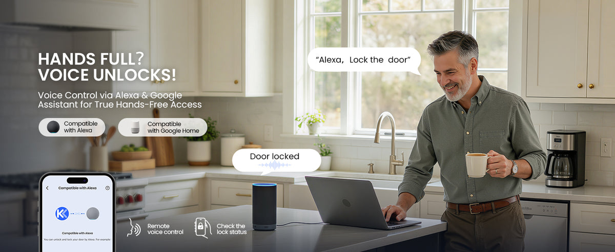 VE012W-H Wi-Fi Fingerprint Smart Door Lock with Handleset