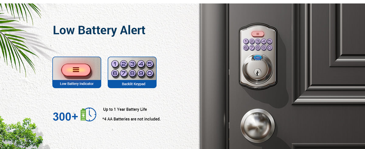 KS02C Fingerprint Deadbolt Lock with Knobs