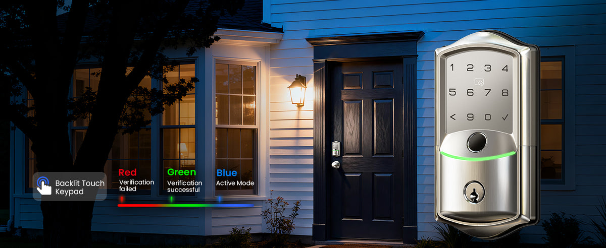 VE027-K WiFi Smart Deadbolt Locks with 2 Knobs Set