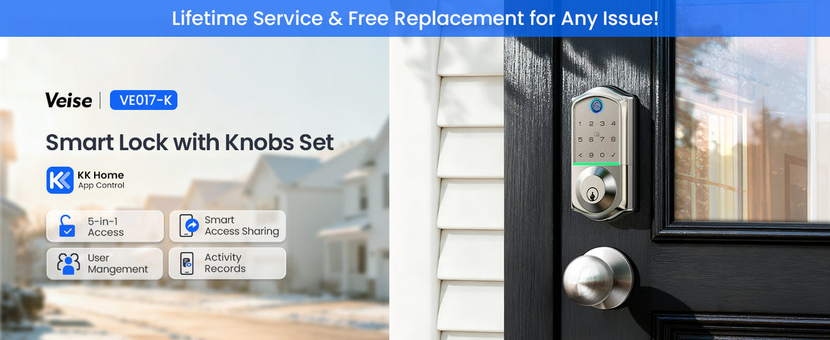 VE017-K Fingerprint Smart Lock with 2 Knobs