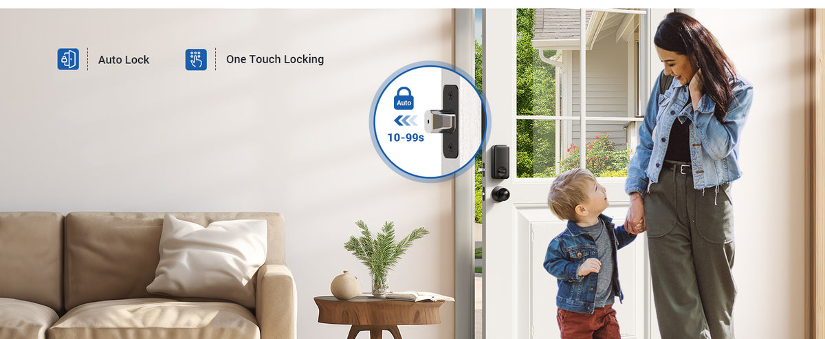 KS02C Fingerprint Deadbolt Lock with Knobs