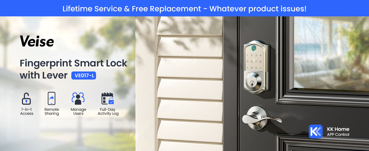 VE017-L Fingerprint Smart Lock with 2 Lever Handle Set