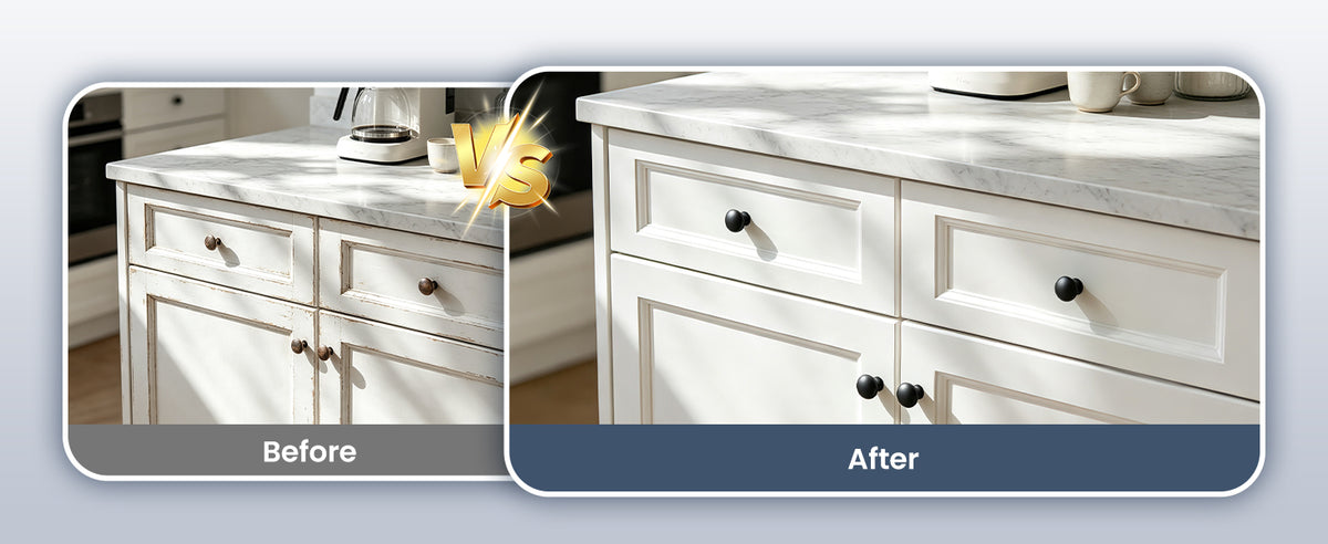 NK-1.25INA Cabinet Knobs, 1-3/16 Single Hole Kitchen Cabinet Handles