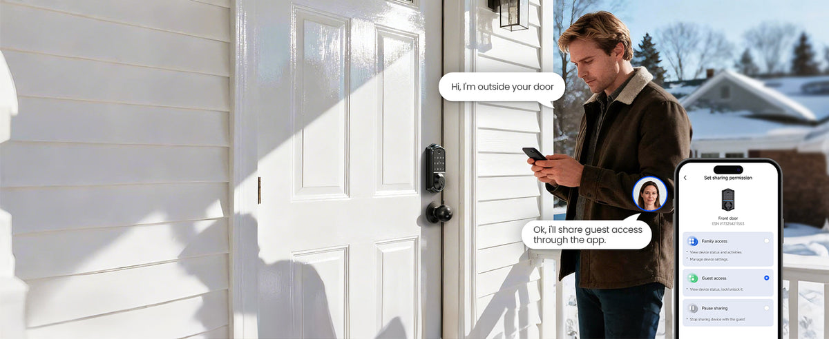 VE017-K Fingerprint Smart Lock with 2 Knobs