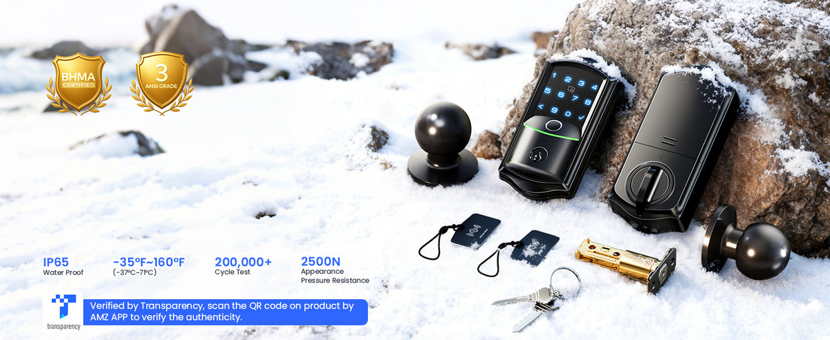 VE027-K WiFi Smart Deadbolt Locks with 2 Knobs Set