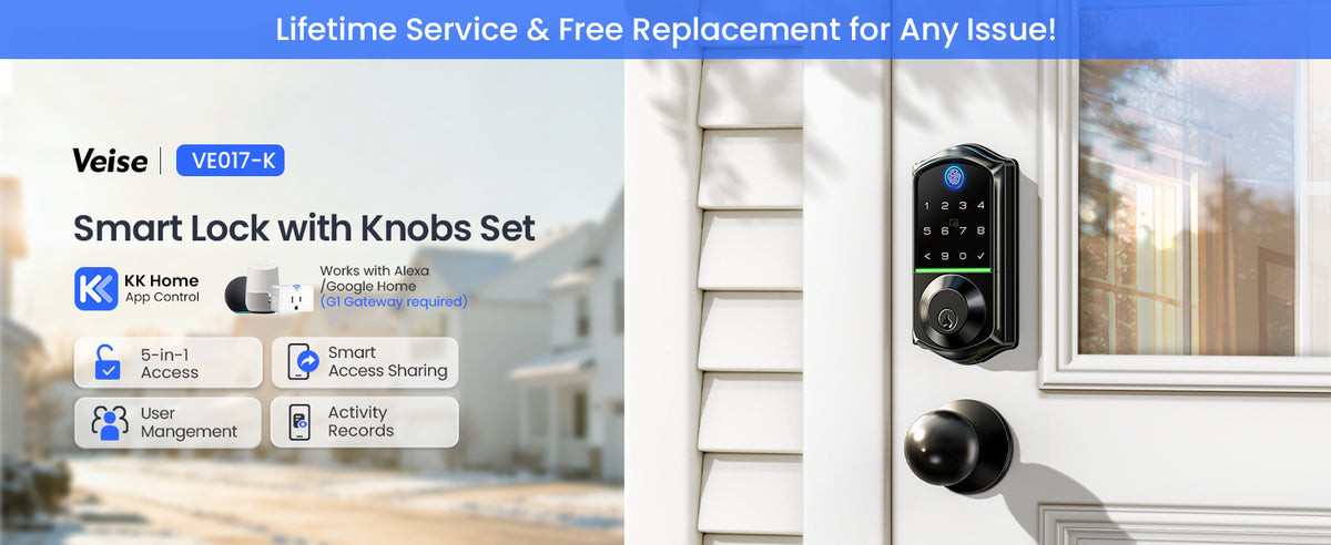 VE017-K Fingerprint Smart Lock with 2 Knobs