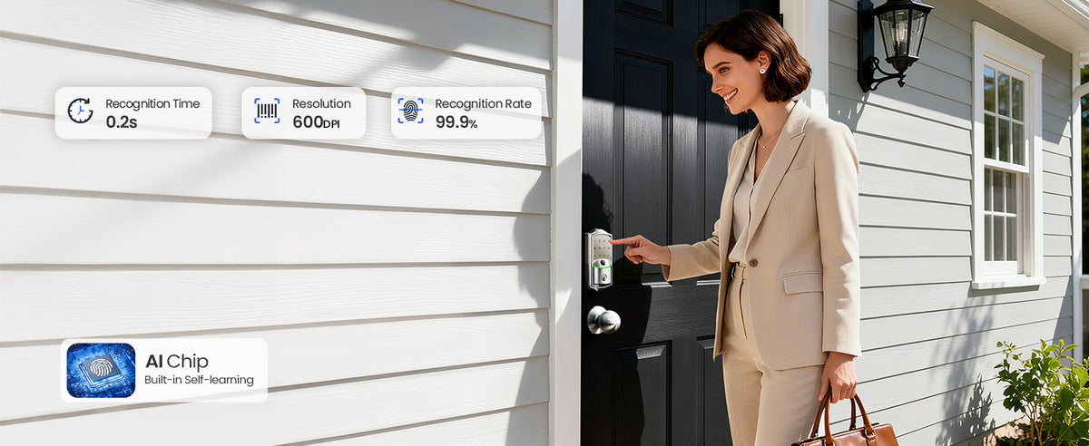 VE027-K WiFi Smart Deadbolt Locks with 2 Knobs Set