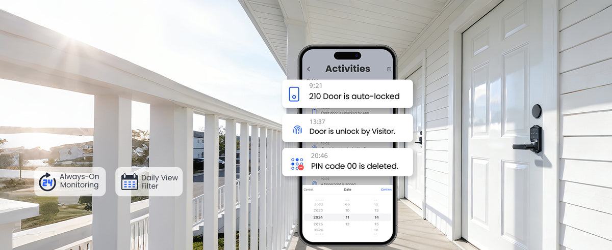 VE029-E WiFi Smart Lever Lock with Non-Keyed Deadbolt