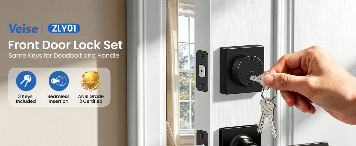 ZLY01 Square Front Door Handle Set with Deadbolt