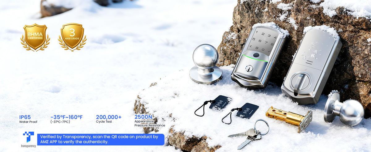 VE027-K WiFi Smart Deadbolt Locks with 2 Knobs Set