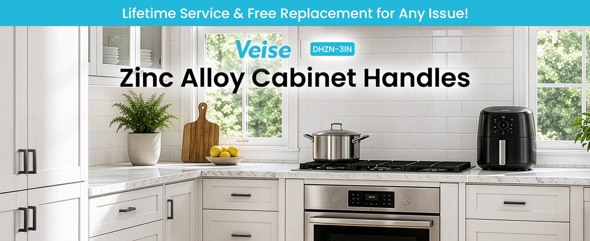 DHZN 3Inch  Kitchen Square Cabinet Handles Matte Black Pulls