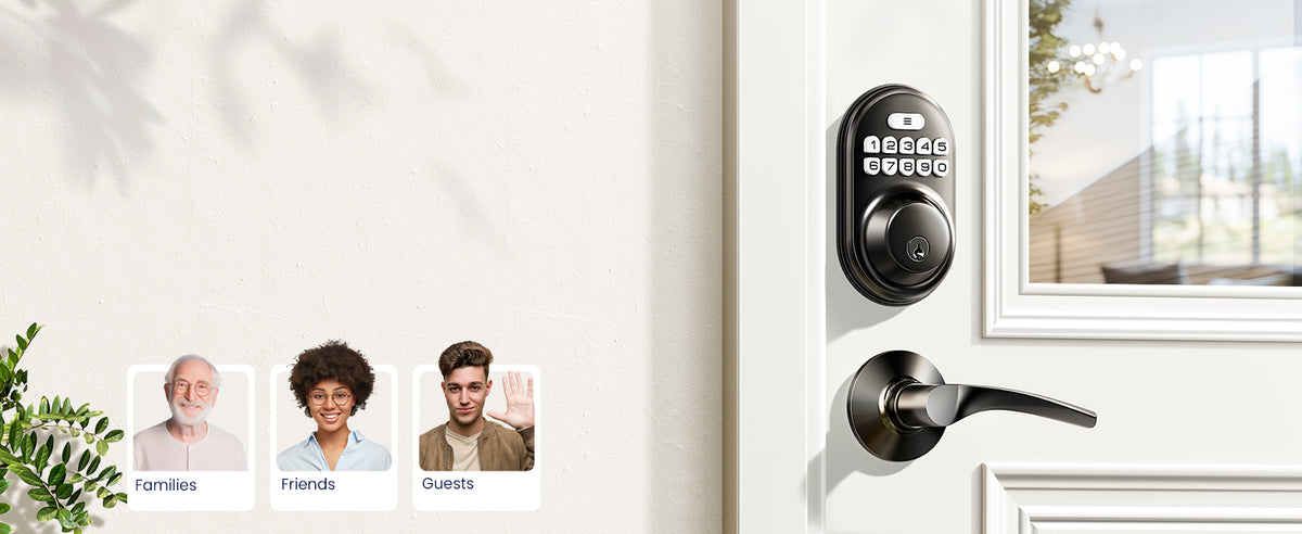 RZ-C Keyless Entry Door Lock with 2 Lever Handles