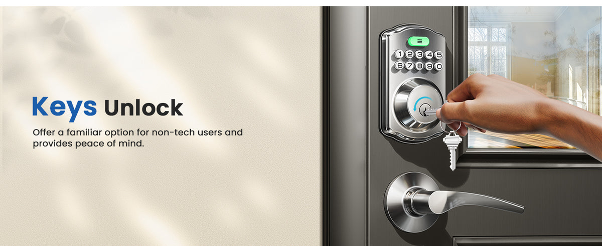KS01B Keyless Entry Door Lock with 2 Lever Handles