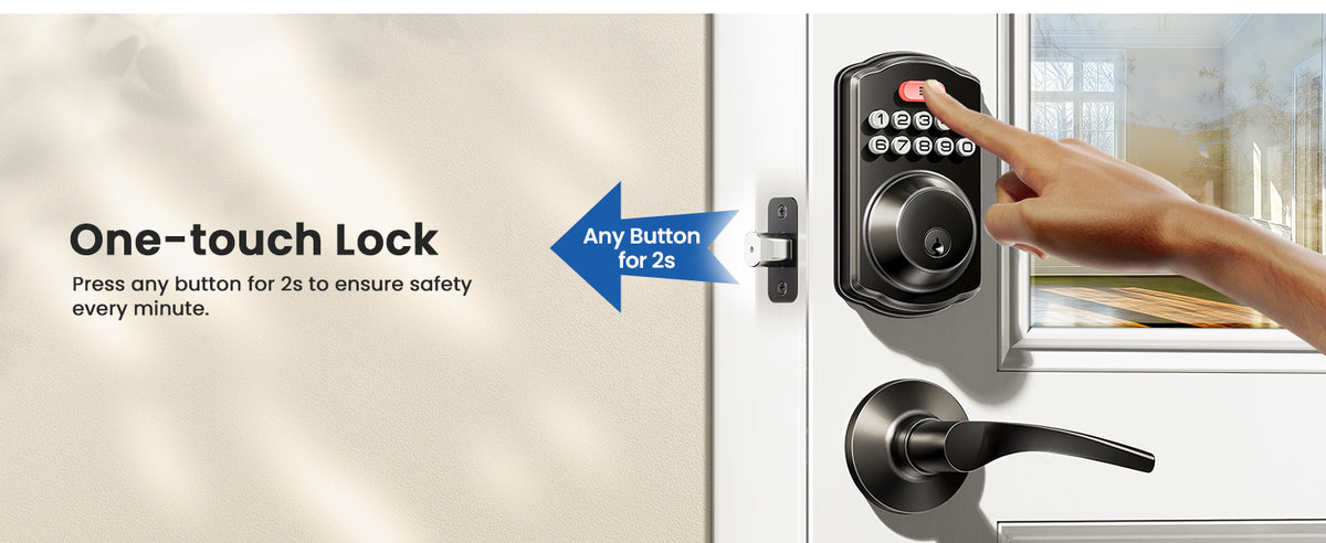 KS01B Keyless Entry Door Lock with 2 Lever Handles