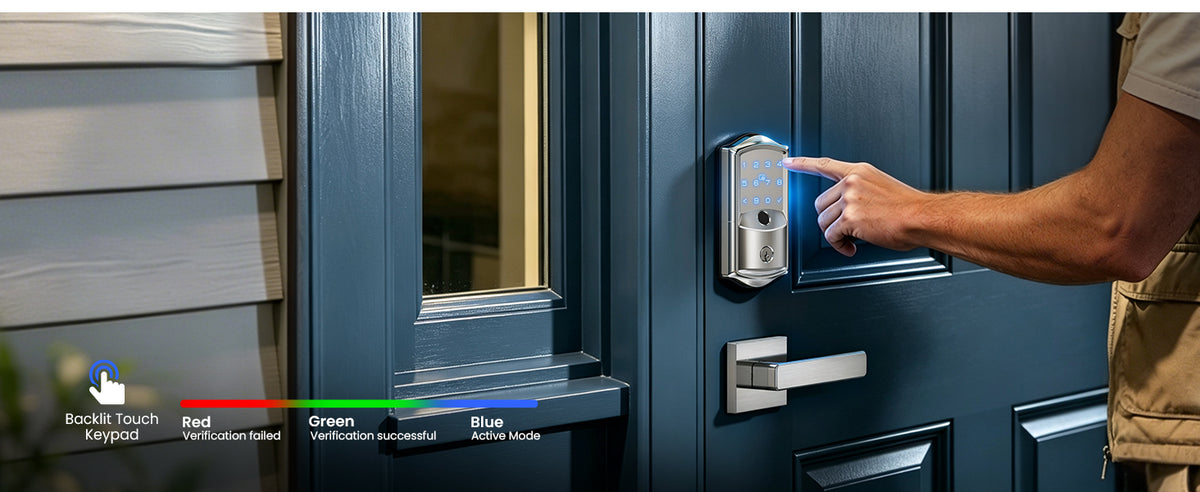 VE027-L Built-in WiFi Smart Lock with Handles Fingerprint keyless Entry