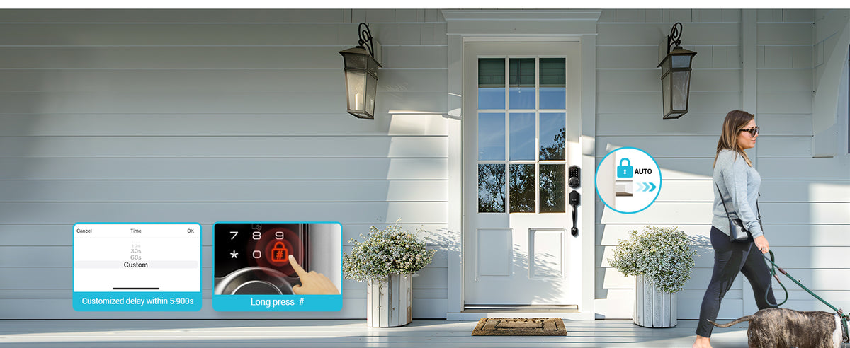 VE06-H Smart Front Door Lock Handle Set, App Control