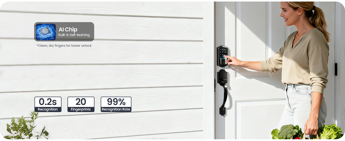 VE027-H Wi-Fi Fingerprint Smart Deadbolt Lock with Handleset