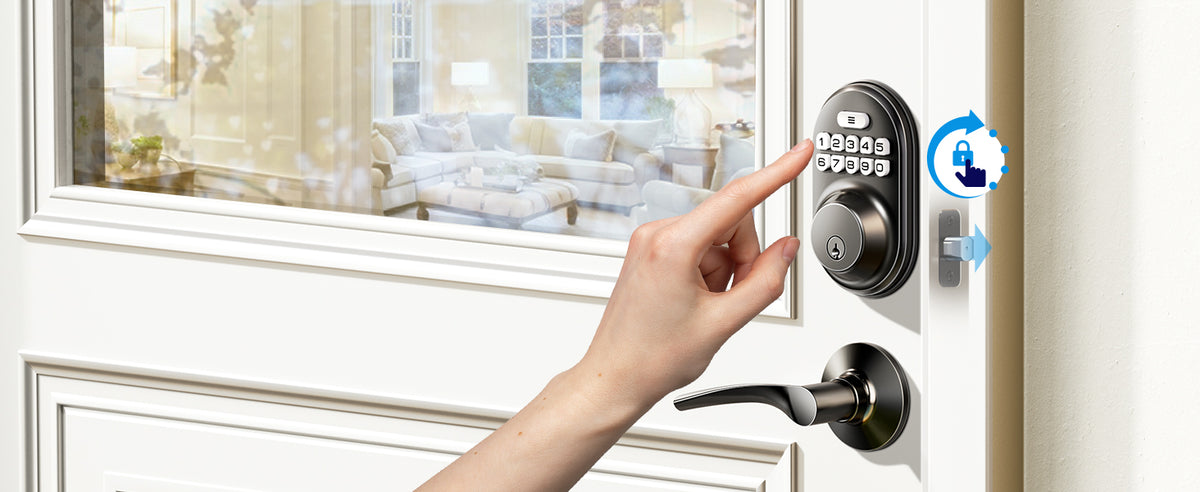 RZ-C Keyless Entry Door Lock with 2 Lever Handles