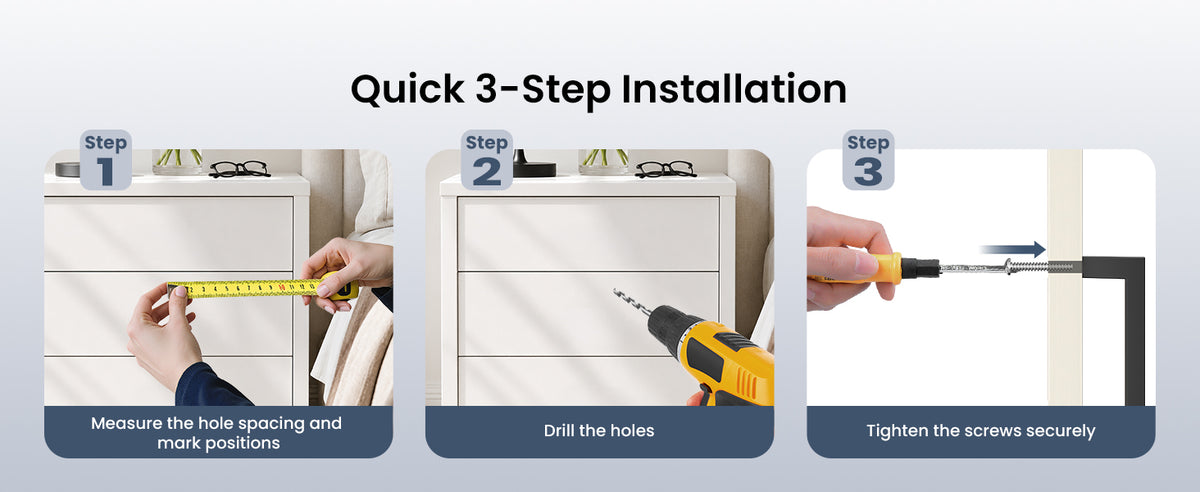 DHZN 3Inch  Kitchen Square Cabinet Handles Matte Black Pulls