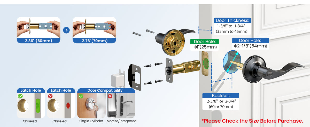 HF01-C Door Handle Privacy Door Levers