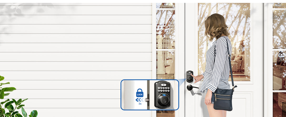 KS02B Fingerprint Deadbolt Lock with Levers