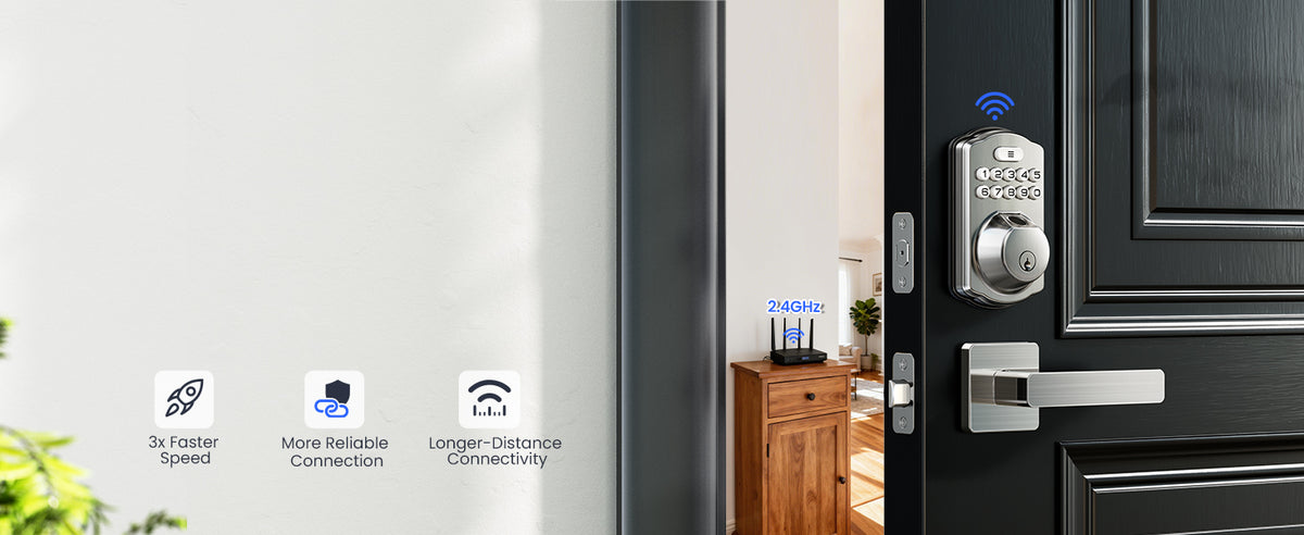 VE012W-L Built-in Wi-Fi Fingerprint Smart Lock with Lever Handle Set