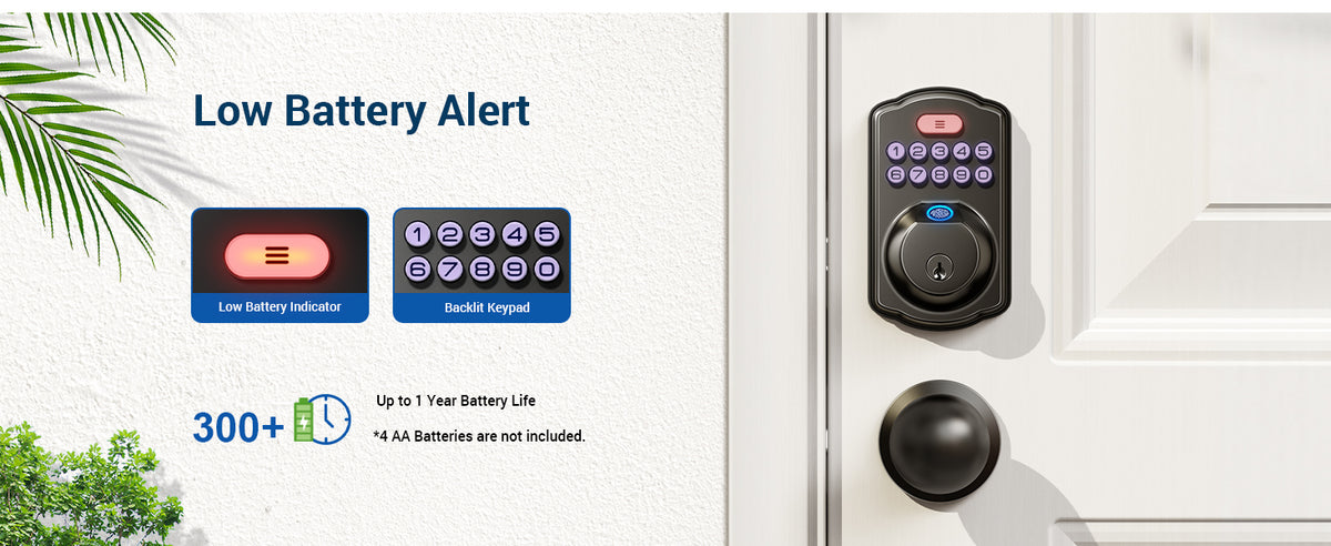 KS02C Fingerprint Deadbolt Lock with Knobs