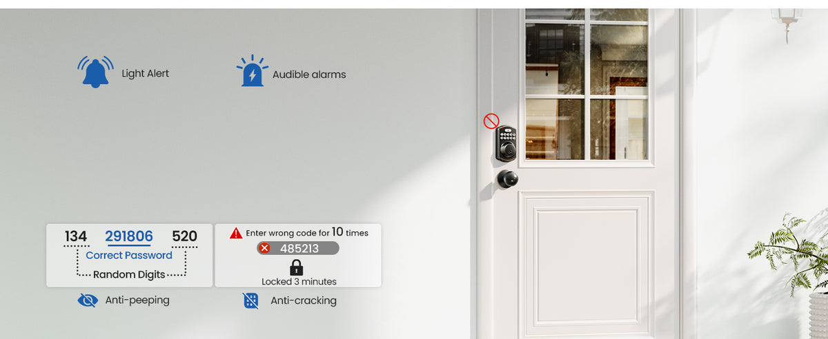KS01C Keypad Deadbolt Lock with Knobs