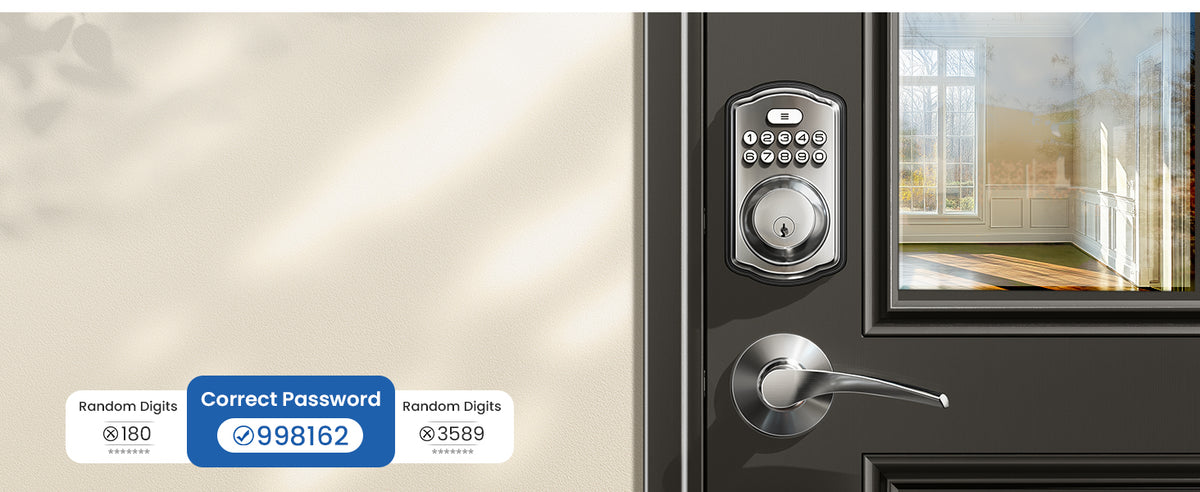 KS01B Keyless Entry Door Lock with 2 Lever Handles