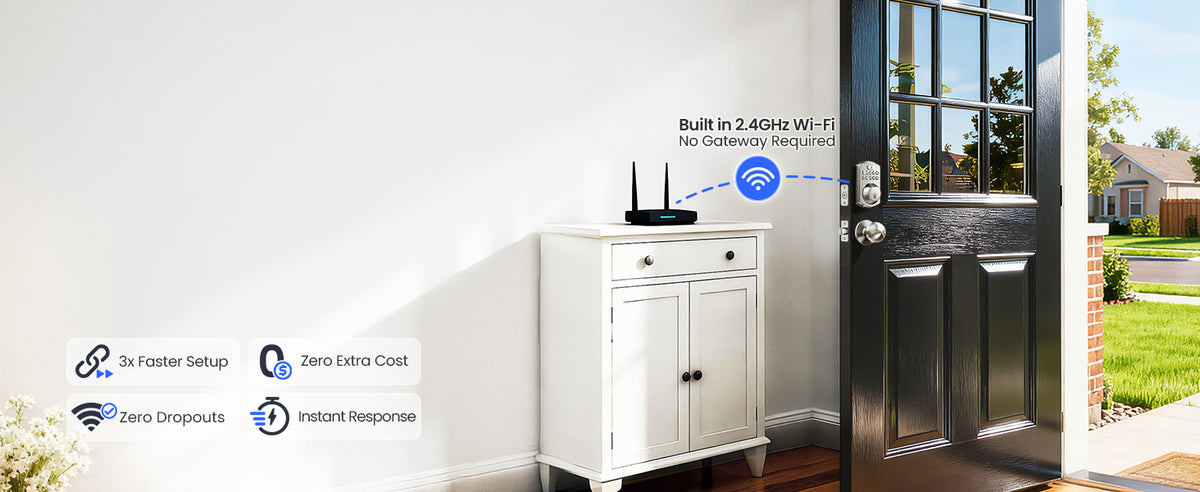 VE012W-K Built-in WiFi Fingerprint Smart Lock with 2 Knobs