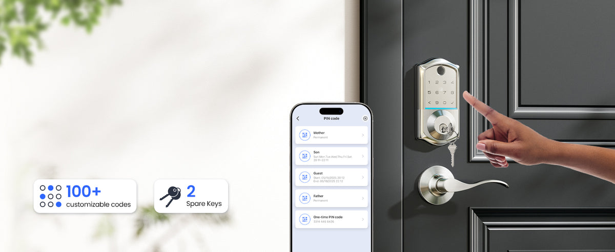 VE017-L Fingerprint Smart Lock with 2 Lever Handle Set