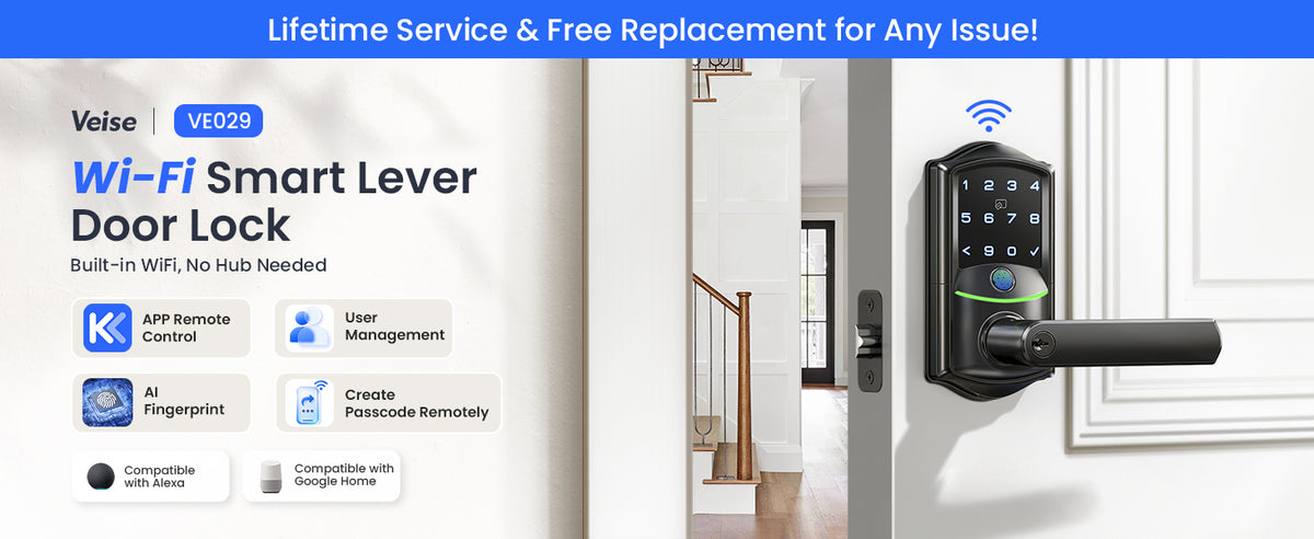VE029 Wi-Fi Smart Lever Lock with Digital Keypad