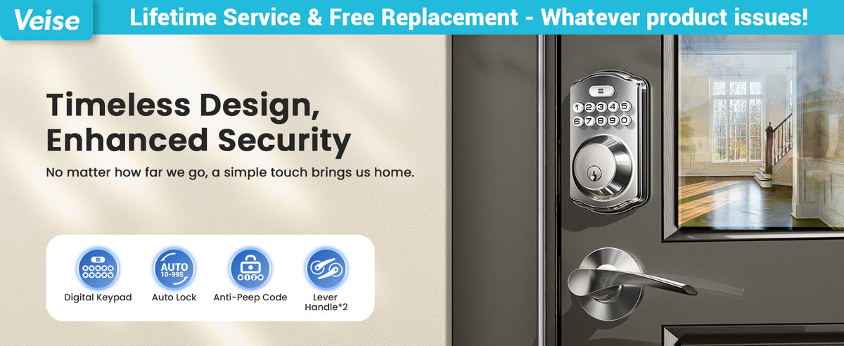 KS01B Keyless Entry Door Lock with 2 Lever Handles