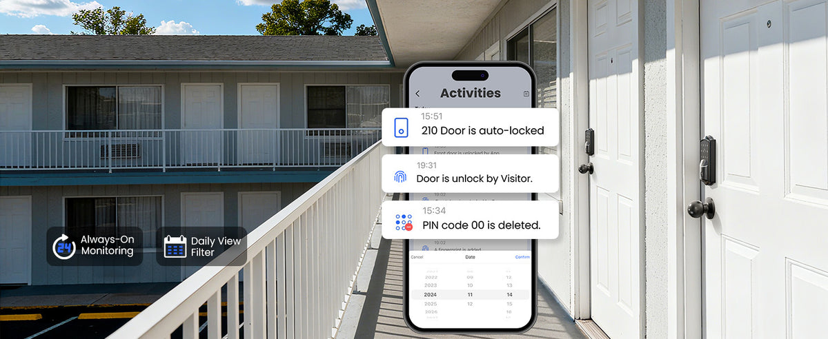 VE027-K WiFi Smart Deadbolt Locks with 2 Knobs Set