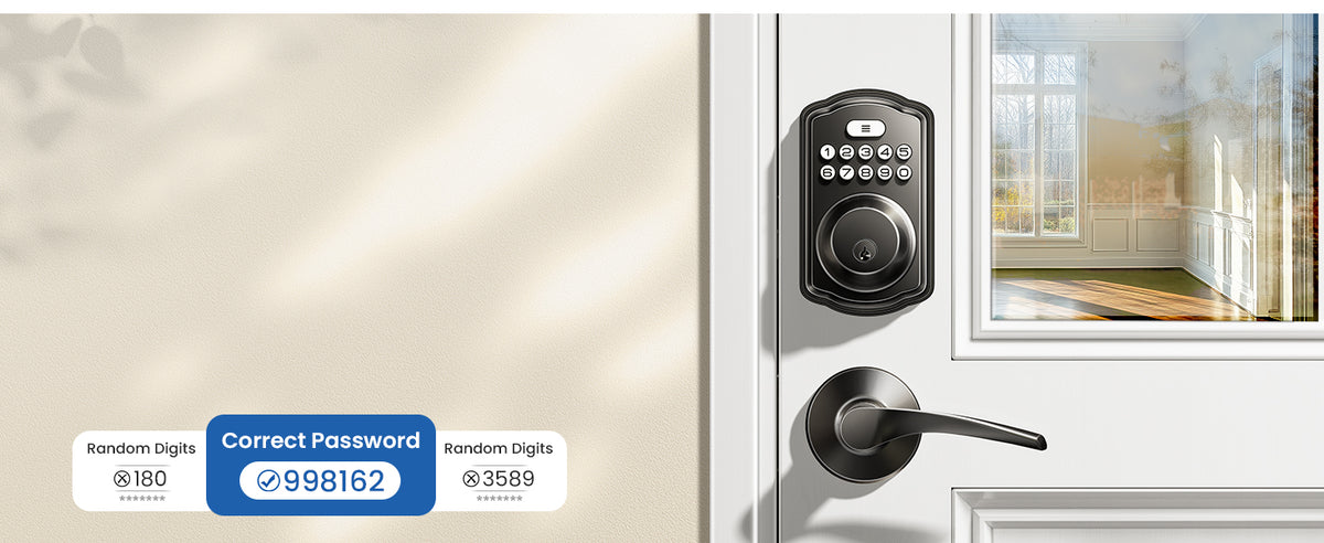 KS01B Keyless Entry Door Lock with 2 Lever Handles