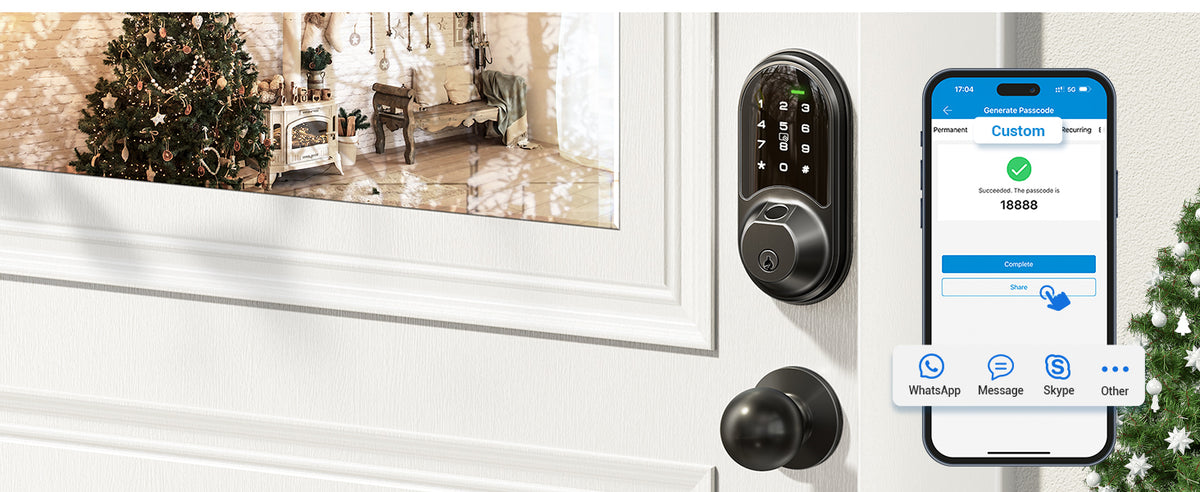 RZ07C Fingerprint Smart Lock with Knobs