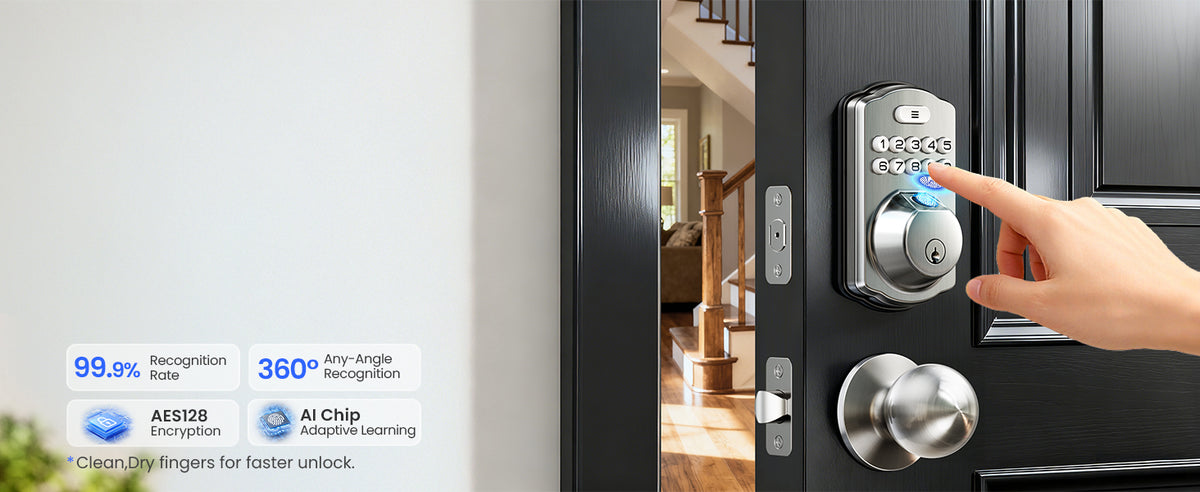 VE012W-K Built-in WiFi Fingerprint Smart Lock with 2 Knobs