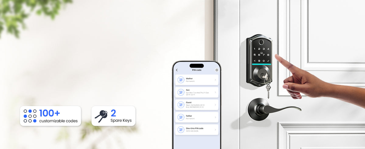 VE017-L Fingerprint Smart Lock with 2 Lever Handle Set