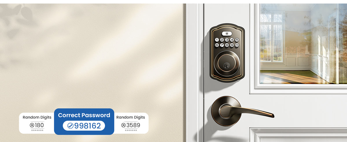 KS01B Keyless Entry Door Lock with 2 Lever Handles
