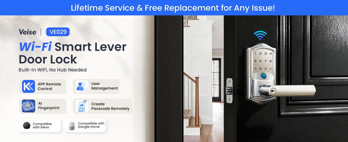 VE029 Wi-Fi Smart Lever Lock with Digital Keypad