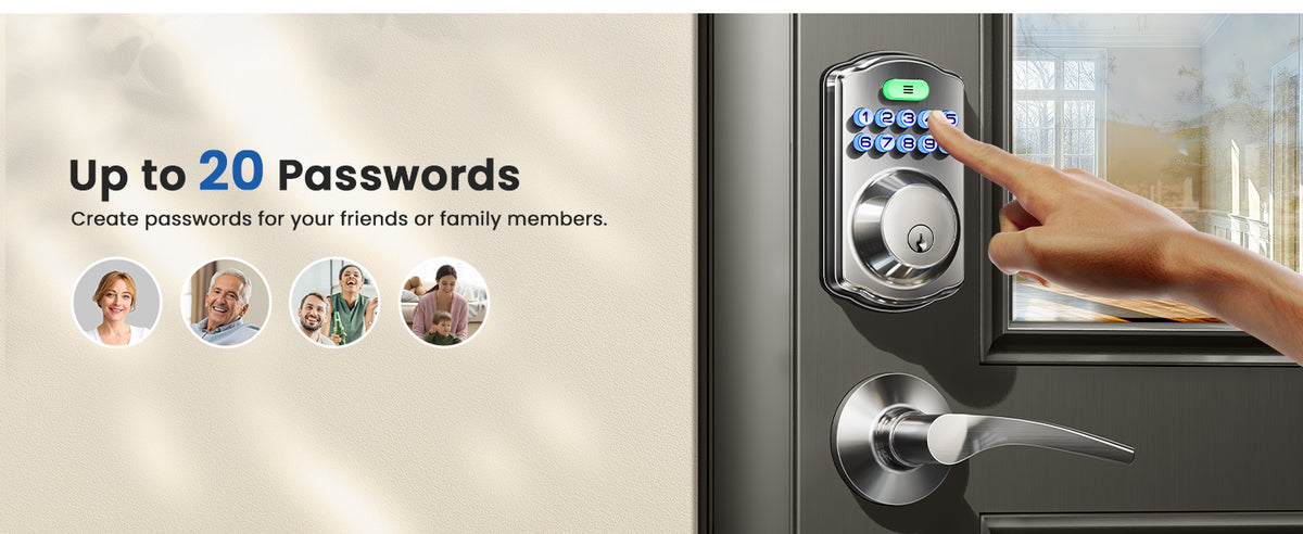 KS01B Keyless Entry Door Lock with 2 Lever Handles