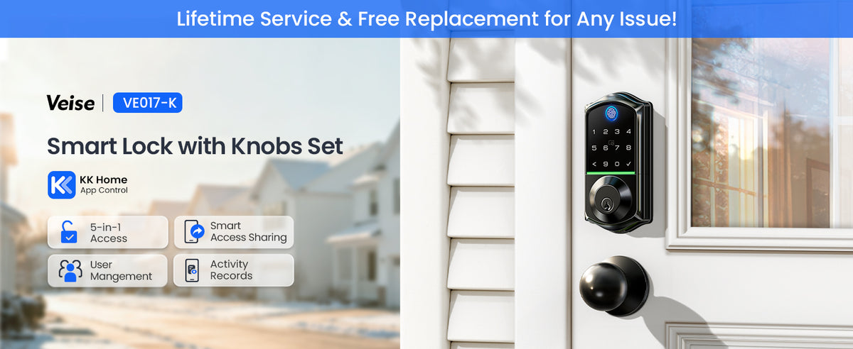 VE017-K Fingerprint Smart Lock with 2 Knobs
