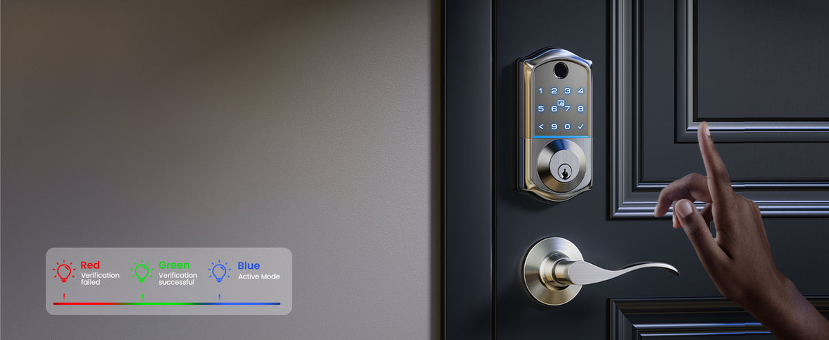 VE017-L Fingerprint Smart Lock with 2 Lever Handle Set