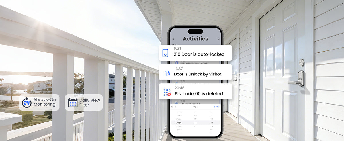 VE029-E WiFi Smart Lever Lock with Non-Keyed Deadbolt