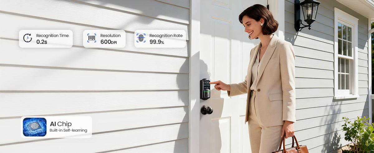 VE027-K WiFi Smart Deadbolt Locks with 2 Knobs Set