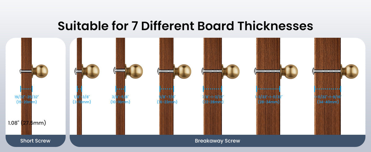 NK-AL02 1-1/16 Inch Round Ball Cabinet Knobs, Solid Aluminum Alloy, Champagne Bronze