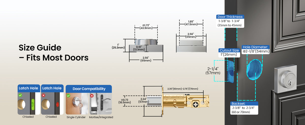 ZY01 Modern Square Deadbolt Lock