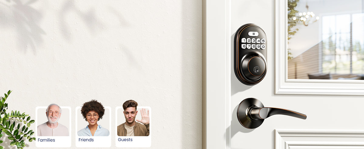 RZ-C Keyless Entry Door Lock with 2 Lever Handles