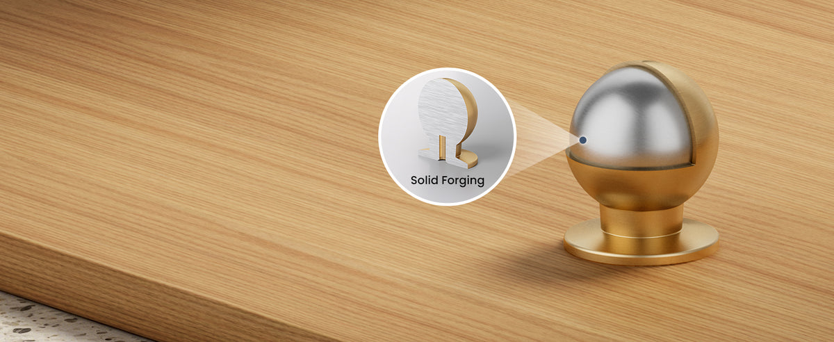 NK-AL02 1-1/16 Inch Round Ball Cabinet Knobs, Solid Aluminum Alloy, Champagne Bronze